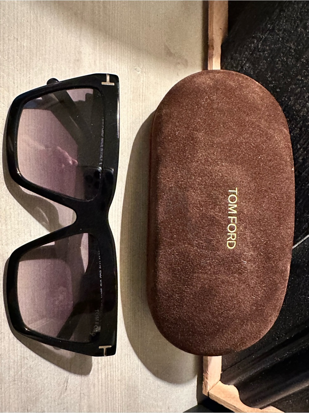 Tom Ford Black Sunglasses with Gradient Lenses